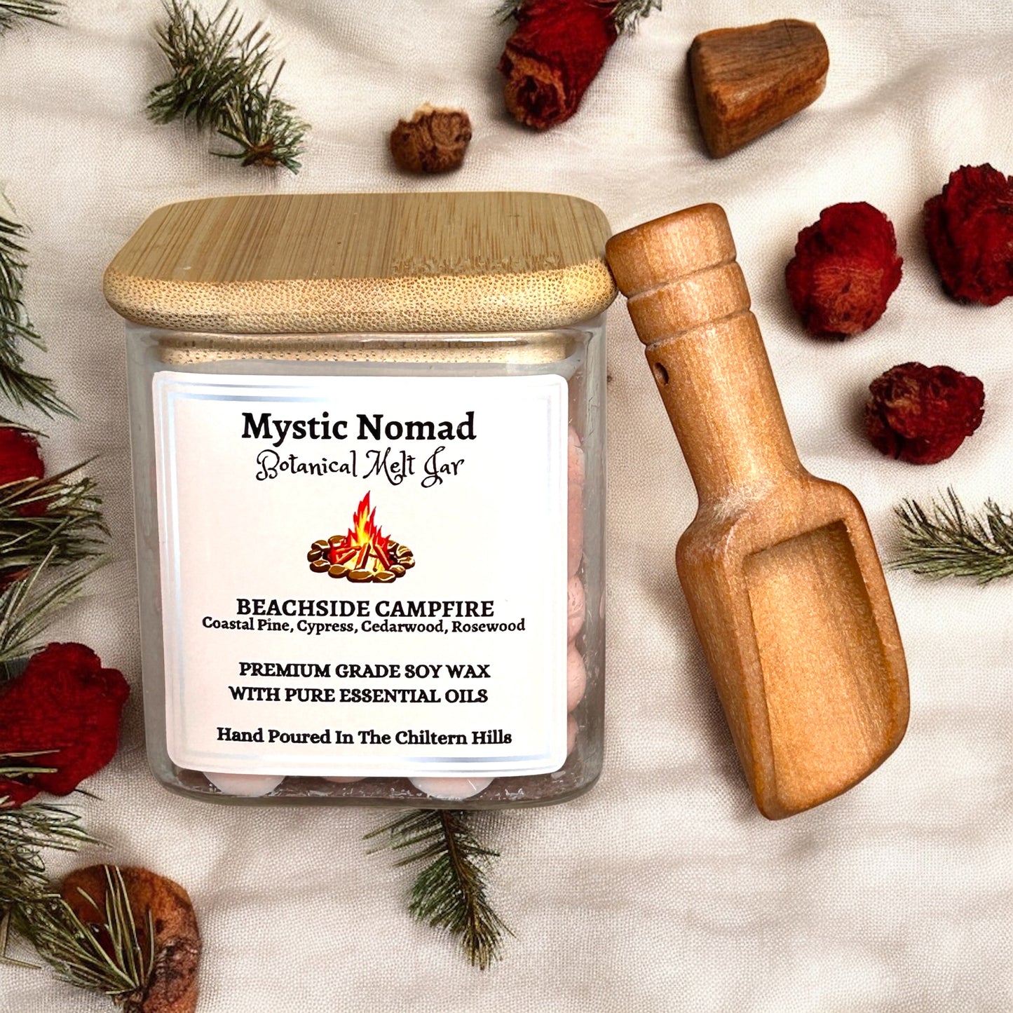Beachside Campfire - Scent From The Coast Botanical Melts in Reusable Spice Jar