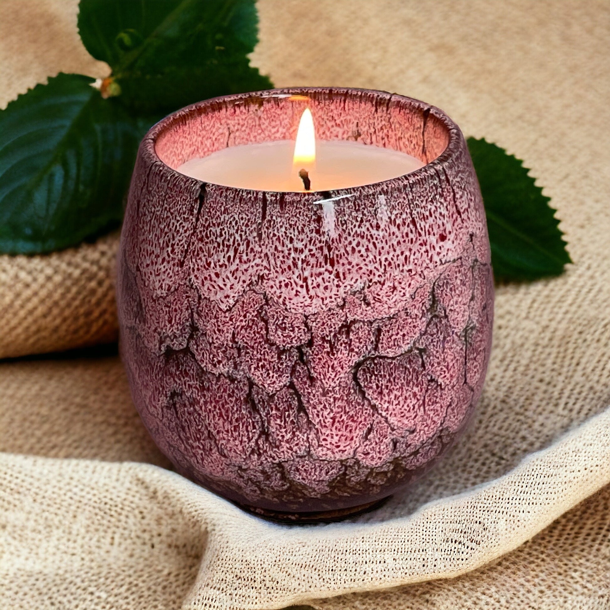 Relax & Renew aromatherapy candle with lavender essential oils, hand-poured in a reusable coffee cup
