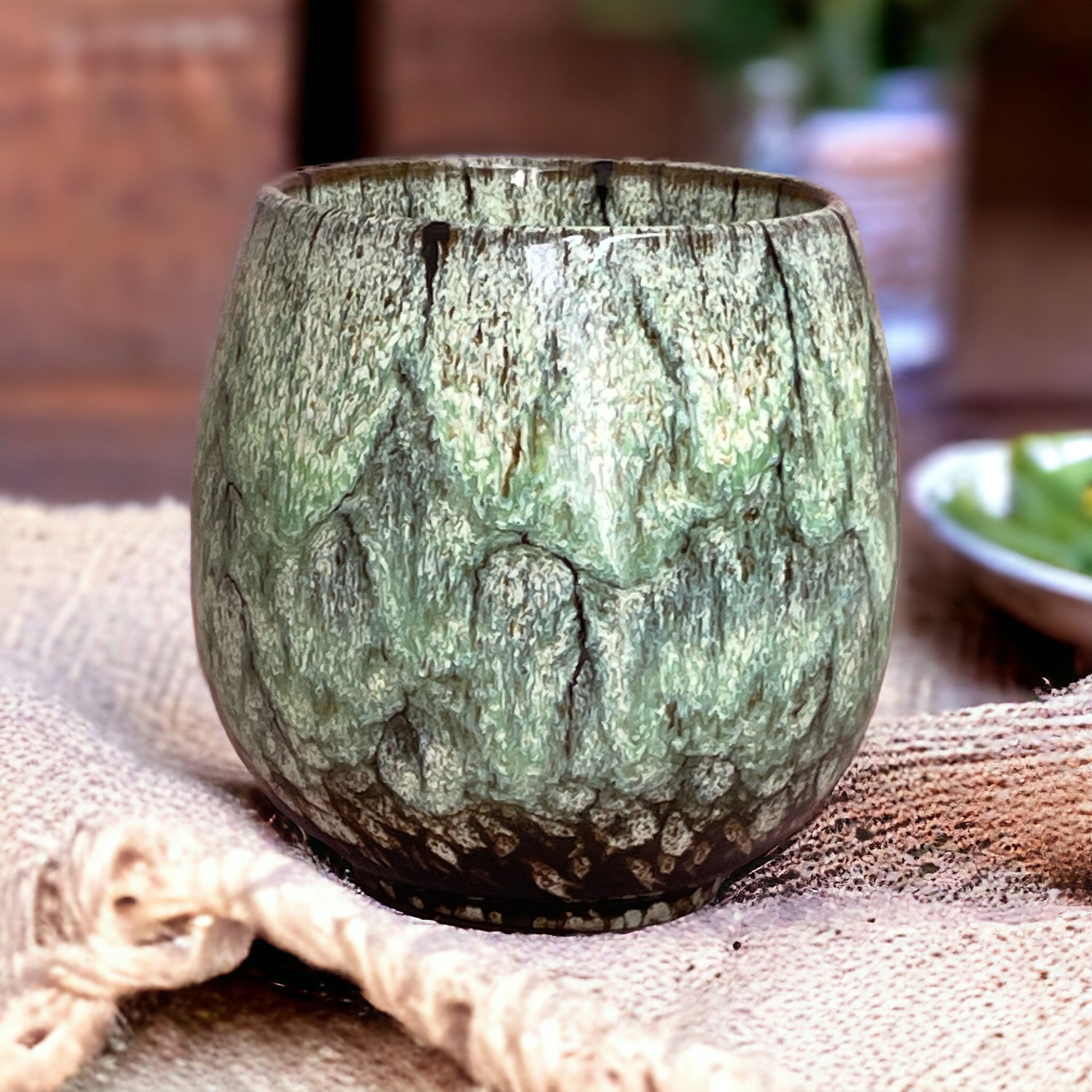 Reusable ceramic coffee cup from Reconnect to You aromatherapy candle, dishwasher safe and eco-friendly