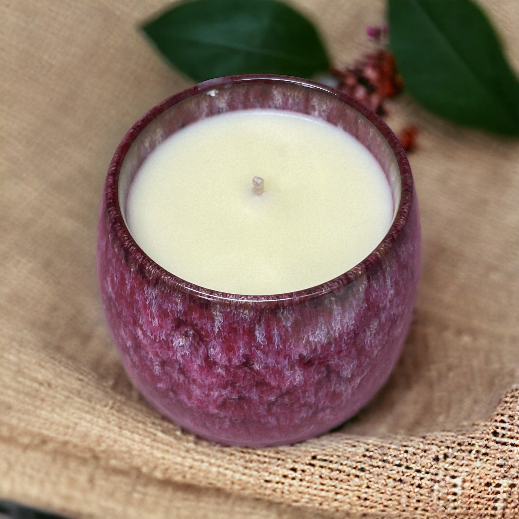 Renewed Vitality candle made with orange, basil, and spearmint essential oils for natural energy and mood boost