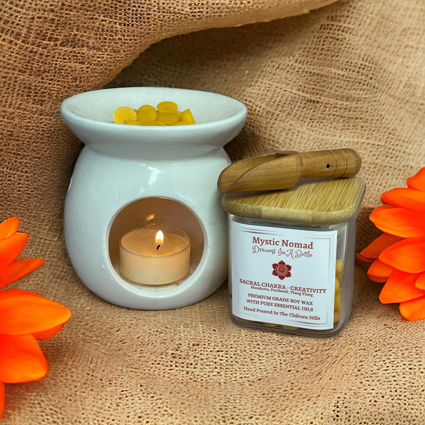 Sacral Chakra Scoopies in Reusable Spice Jar