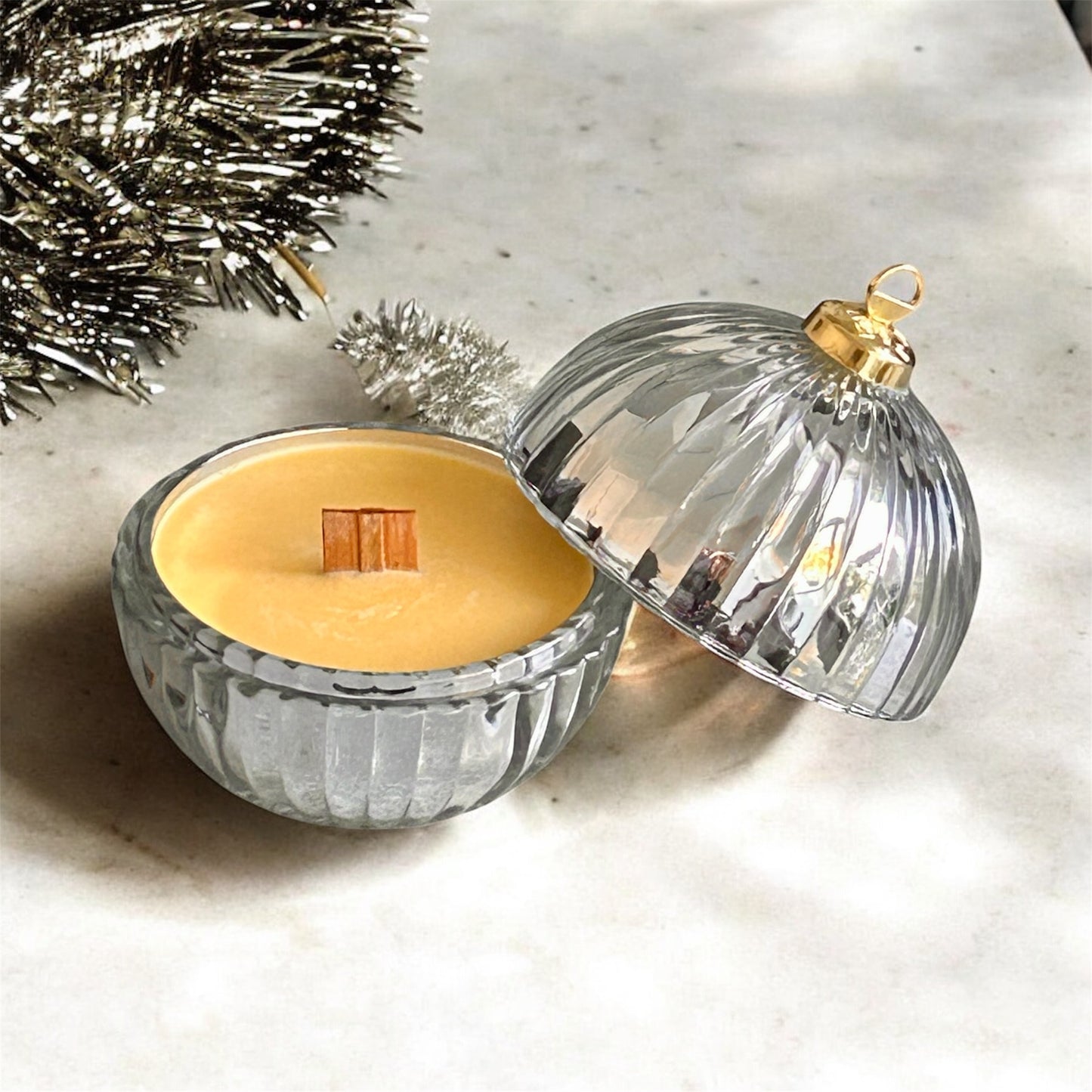 Festive Bakery - Silver Bauble Candle