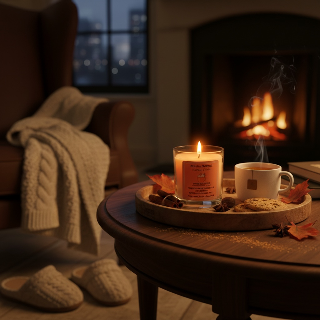 Pumpkin Spice - Aromatherapy Candle with Nutmeg and Cinnamon