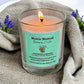 Mystic Nomad’s Country Garden Candle burning gently, releasing the calming floral scents of geranium, lavender, and ylang-ylang, creating a peaceful atmosphere