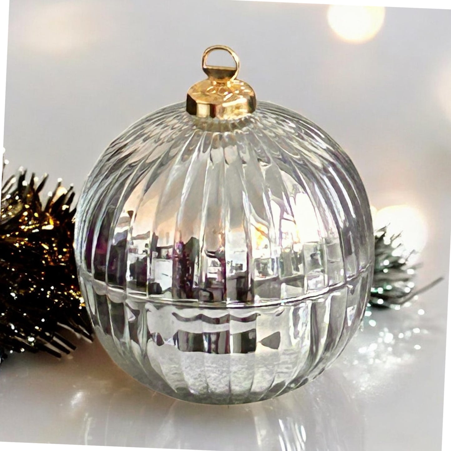 Festive Bakery - Silver Bauble Candle