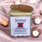 Winter Warmer wax melts jar from Mystic Nomad Aromatherapy, filled with essential oils for comforting autumn and winter fragrance.