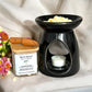 Mystic Nomad Summer Breeze wax melts in eco-luxe jar placed next to wax melt burner
