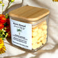 Side view of Mystic Nomad Summer Breeze botanical wax melts showing jar details