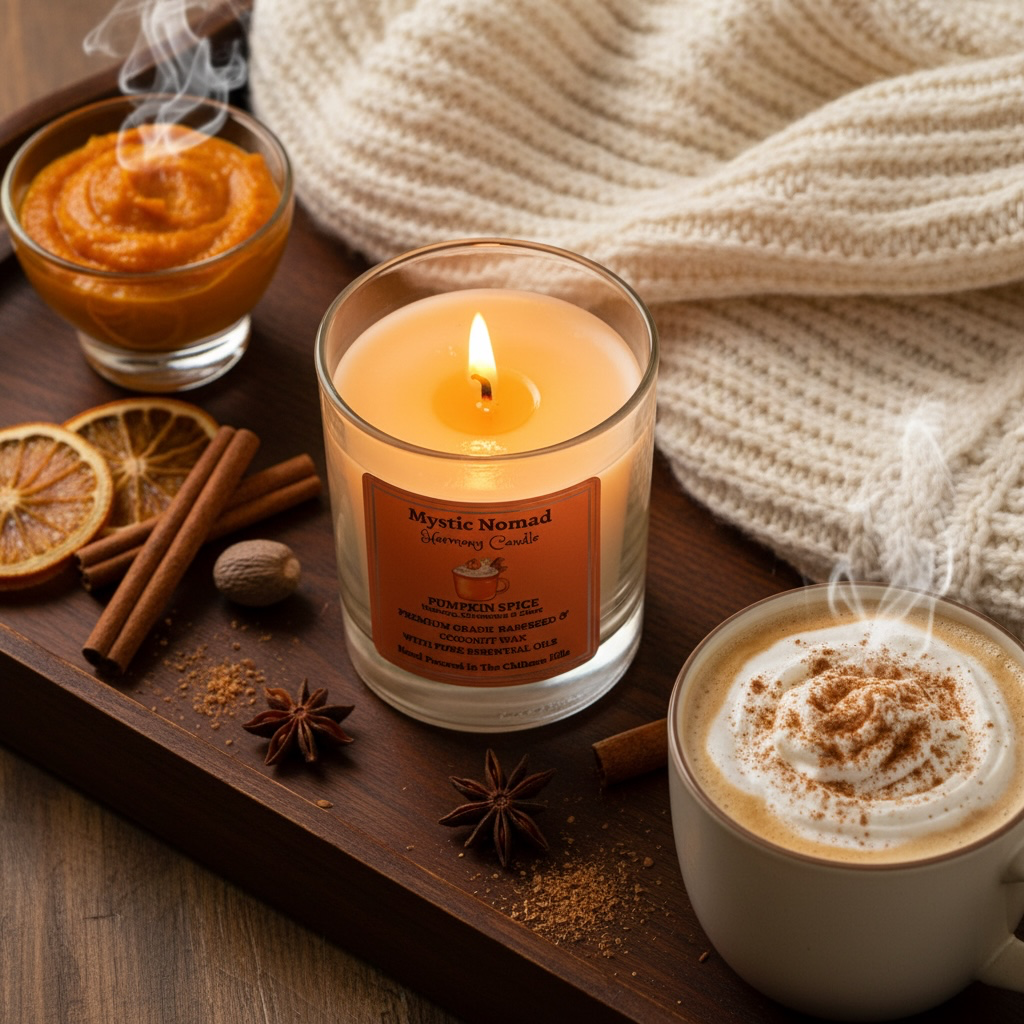 Pumpkin Spice - Aromatherapy Candle with Nutmeg and Cinnamon