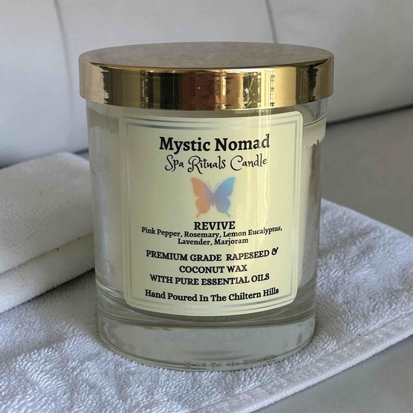 mystic nomad aromatherapy candle revive front view