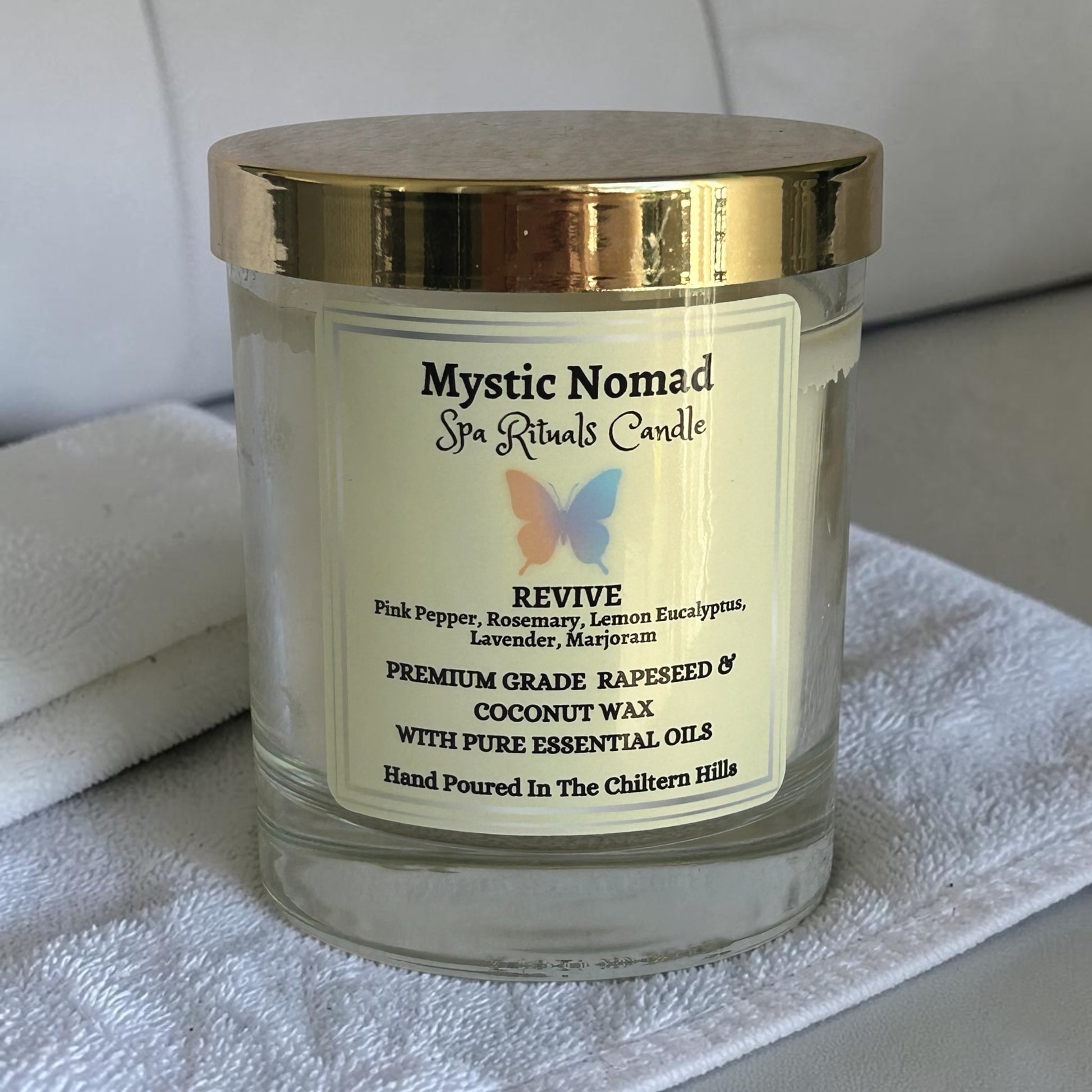mystic nomad aromatherapy candle revive front view