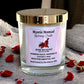 Front view of Rose Bouquet aromatherapy candle, showing elegant Italian glass jar with gold lid and hand-poured natural wax.