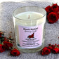 Rose Bouquet aromatherapy candle without lid, showing smooth coconut and rapeseed wax and unlit cotton wick.