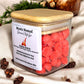 Left view of Warm Ember Botanical aromatherapy Wax Melts Jar showing luxurious bamboo lid