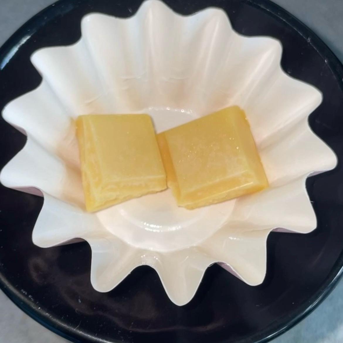 essential oils wax melt cubes melting in a wax burner